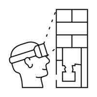 presentation future buildings with vr glasses line icon illustration vector