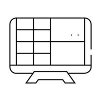 monitor with camera line icon illustration vector