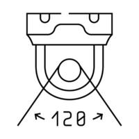 viewing angle camera line icon illustration vector