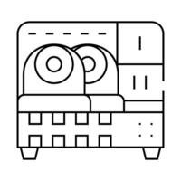 surveillance kit, cwitcher, monitor and camera line icon illustration vector