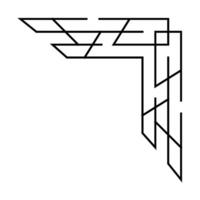 decorative corner line icon illustration flat vector