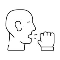 cough flu line icon illustration flat vector