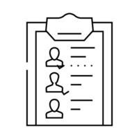 guest list line icon illustration flat vector