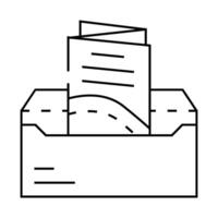 sending booklet in envelope by mail line icon illustration vector