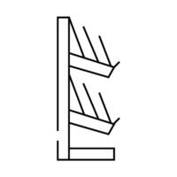 shelf with booklets line icon illustration vector