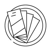table with booklets line icon illustration vector