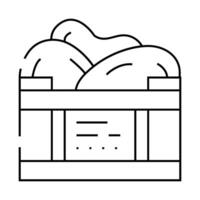 box container with mango line icon illustration vector