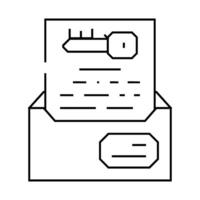 digital encryption key line icon illustration vector