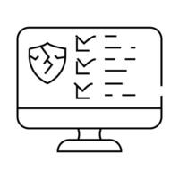 broken defense system line icon illustration vector