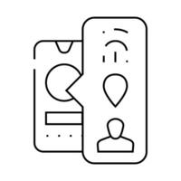 biometric data line icon illustration line vector
