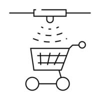 control of movement of carts line icon illustration vector