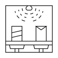 sensor on shelves line icon illustration vector