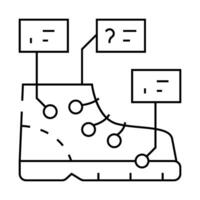study of shoe production line icon illustration vector