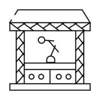 stage with microphone line icon illustration vector