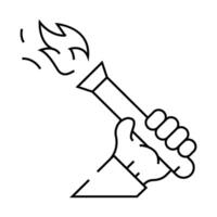 olympic torch line icon illustration black vector