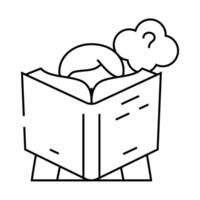 reading self study line icon illustration vector