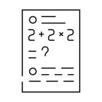 math problems line icon illustration black vector