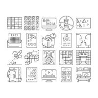 Self Study Lessons Collection Icons Set vector