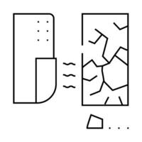 glass break sensor line icon illustration vector