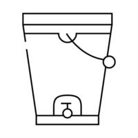 composting bucket line icon illustration vector