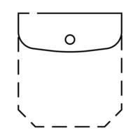patch pocket with welt top and flap line icon illustration vector