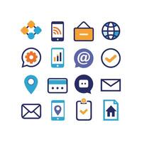 Contact Icon Set Collection Illustration vector