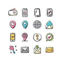 Contact Icon Set Collection Illustration vector