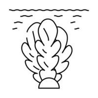 algae biogas line icon illustration vector