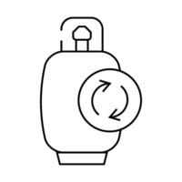 reusing cylinder biogas line icon illustration vector