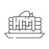 cake with chocolate and strawberry line icon illustration vector