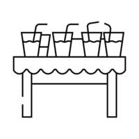 drinks on table line icon illustration vector