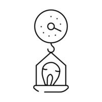 scales with fish line icon illustration vector