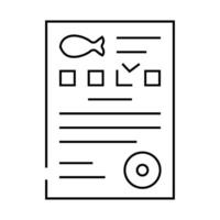 documentation fish line icon illustration vector