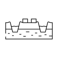 mining peat line icon illustration vector
