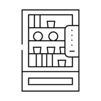 vending machine with food and drinks in canteen line icon illustration vector