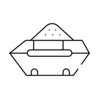 container with construction garbage line icon illustration vector