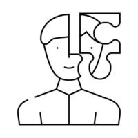 client puzzle kyc line icon illustration vector