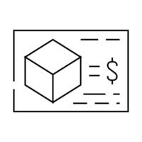 calculating cost of production line icon illustration vector