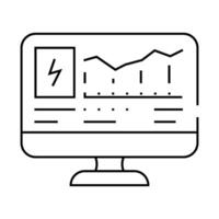 computer control of electricity consumption line icon illustration vector