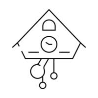 cuckoo clock line icon illustration vector