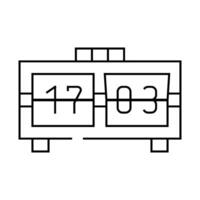 mechanical clock line icon illustration vector
