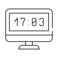 computer clock line icon illustration vector