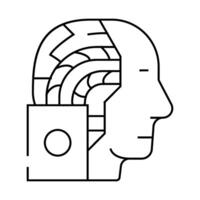 artificial intelligence robot line icon illustration vector