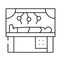 robot doing surgery operation line icon illustration vector