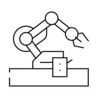 robotic arm robot line icon illustration vector
