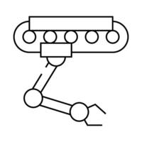 robotic hand on rail line icon illustration vector