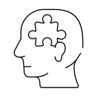 puzzle employee problem and task line icon illustration vector