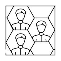 honeycomb networking line icon illustration vector