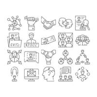 Networking Global Communication Icons Set vector
