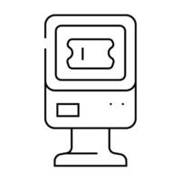 ticket vending machine line icon illustration vector